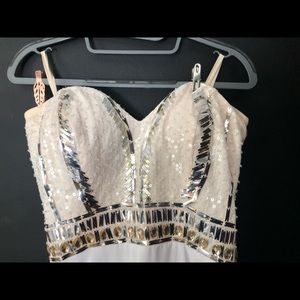 White prom dress with top embellishment!!